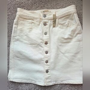 Madewell Off-White Button-Front Mini Skirt